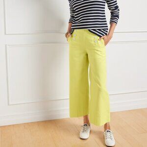 Talbots Nautical Sailor Chino Wide Leg Crop Pant Yellow Size 12 Like New